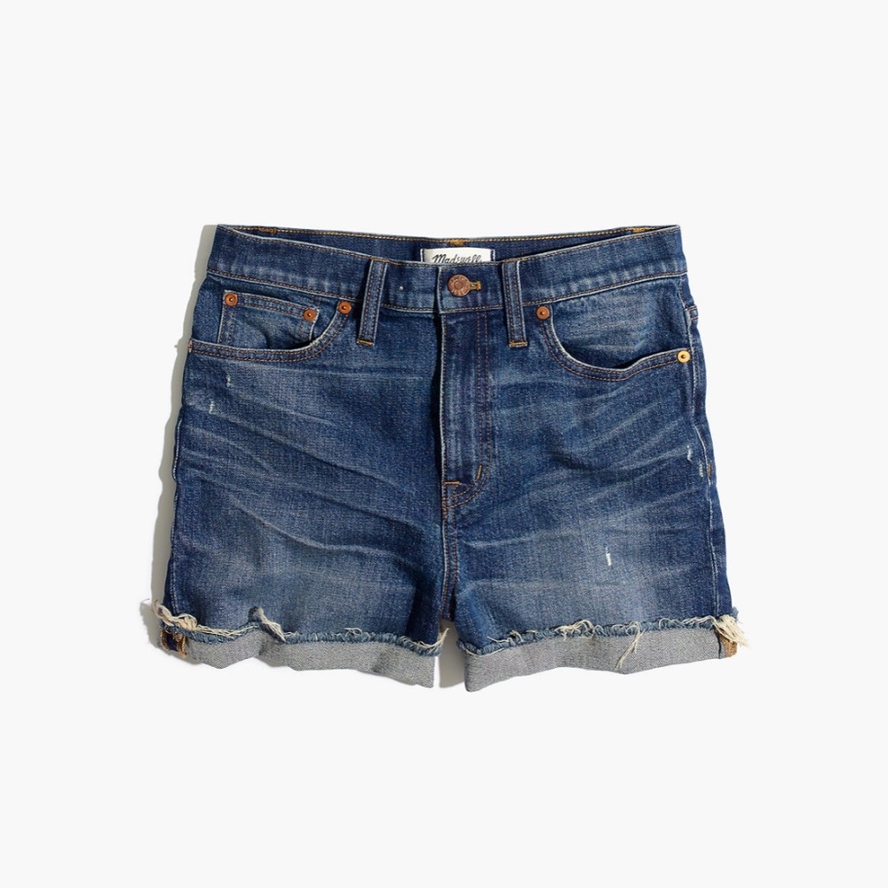 MADEWELL High-Rise Denim Shorts Glenoaks Wash, 25